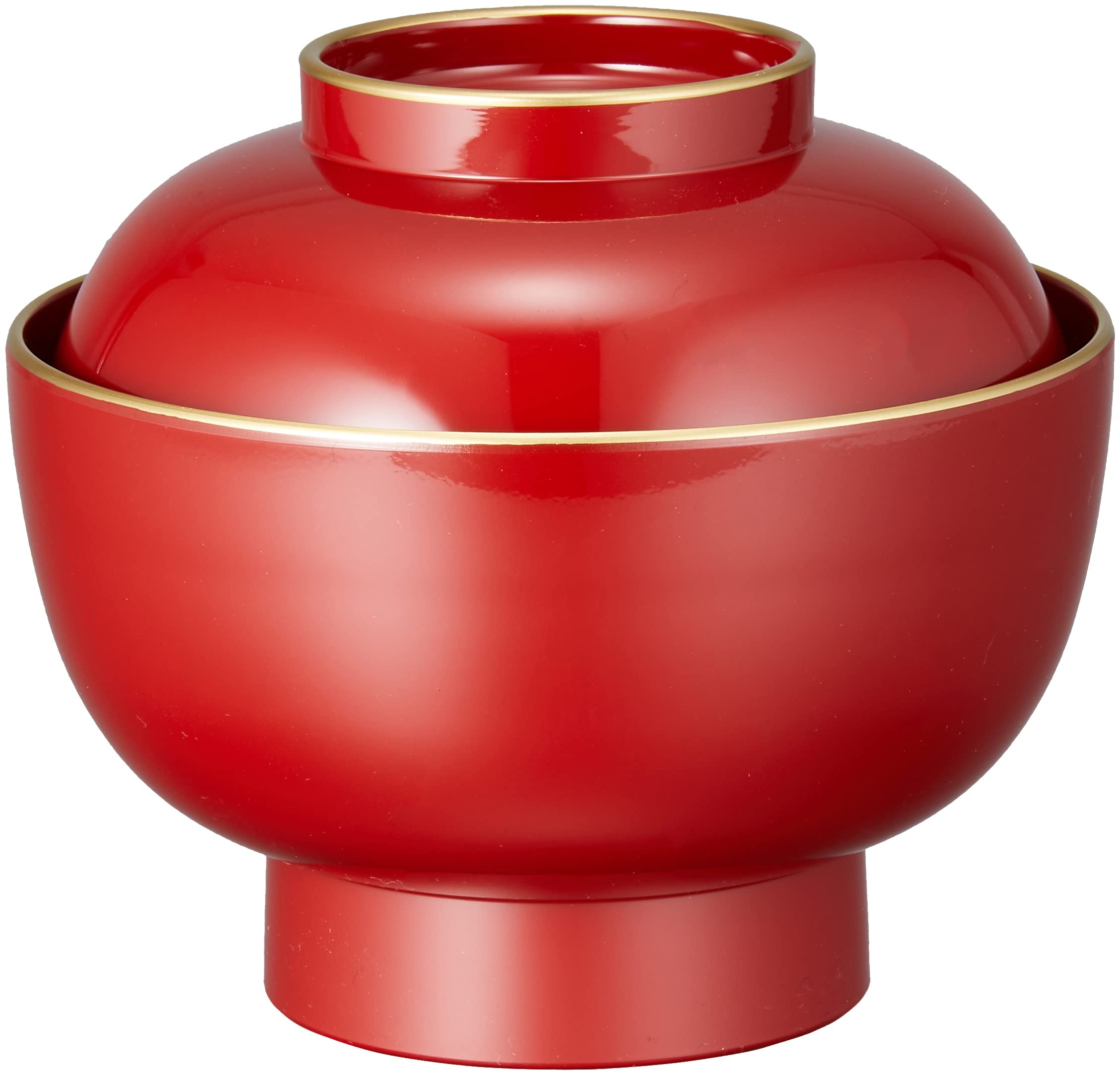 

Mitani Yamanaka Lacquerware Yamanaka Lacquerware Vermilion Lacquer Zoni Daimyo Vermilion Rim with Gold Bowl, Style, Lacquer, M13758-3