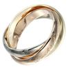 Trinity Ring 0.1" Band K18 Gold (YGxPGxWG) #4.3(US Size) 6.66g Women Used