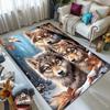 1PC Fox peeking in snowy autumn forest Print Carpet for Living Room Bedroom Sofa Home Decor Rus Non-slip Floor Mat Luxury Gift