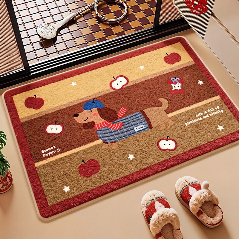 Imitation cashmere bathroom floor mat toilet toilet toilet door absorbent foot mat household quick-drying carpet