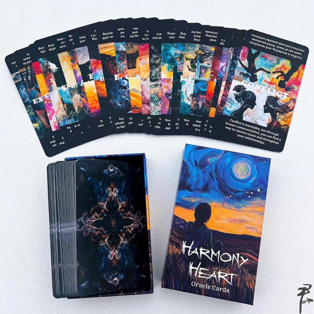 Harmony Heart Oracle Deck: 12*7cm 56 Pcs Intuitive Guidance for Personal Growth, Emotional Healing & Relationship Clarity