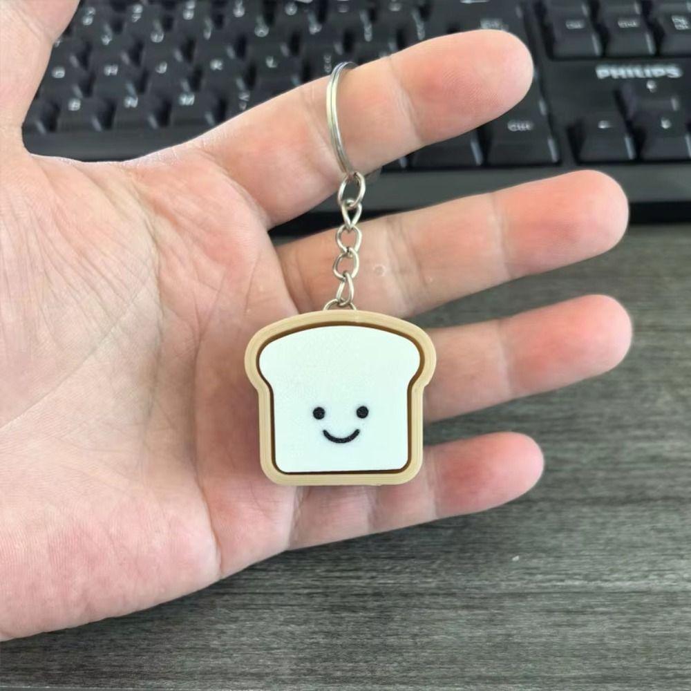Finger Press Toast Keyboard Clicker Sensory Toy Finger Clicker Toy Bread Fidget Keychain ADHD ASMR
