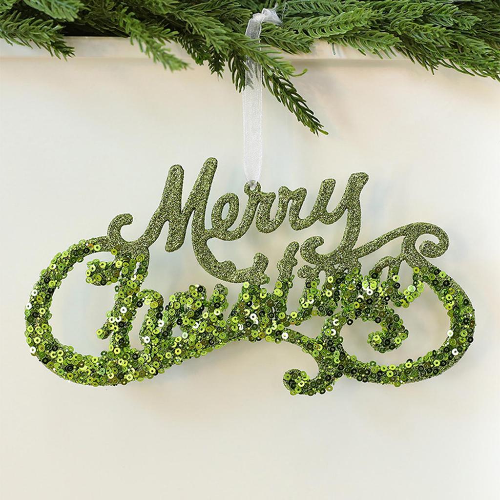 Sparkling Green Snowflake Christmas Tree Decoration Shatterproof Acrylic Ornament Easy to Hanging for Winter Party