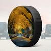 Golden Autumn Trees Tire Cover Polyester Waterproof UV Protection Spare Wheel Protector