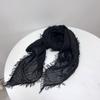 High Quality Comfortable Nice 140*140cmSolid Color Linen Scarf Spring and Summer Thin Breathable Square Shawl Scarf With Tassel