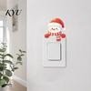 Small Holiday Gift Christmas Snowman Switch Stickers, PVC Waterproof Light Decals for Square Power Switches & Adhesive Plate Socket Panels, Removable