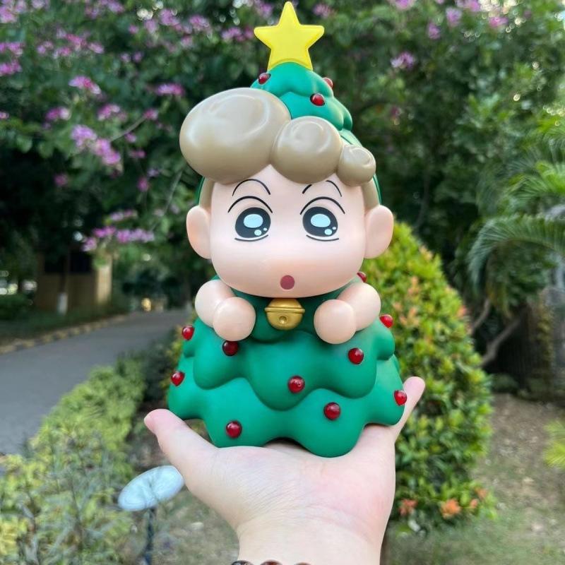 

Christmas Crayon Shin Chan Snowman Figurine Comic Festival Ornament Xmas Gift зелёный