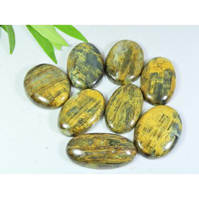 282Cts. Přírodní Nelit Pitersit Oválný Kabošon Volný Drahokam Šarže 08 ks A-07