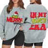 Women's Casual Fashion Long Sleeve Christmas Printed Round Neck Sweatshirt Top