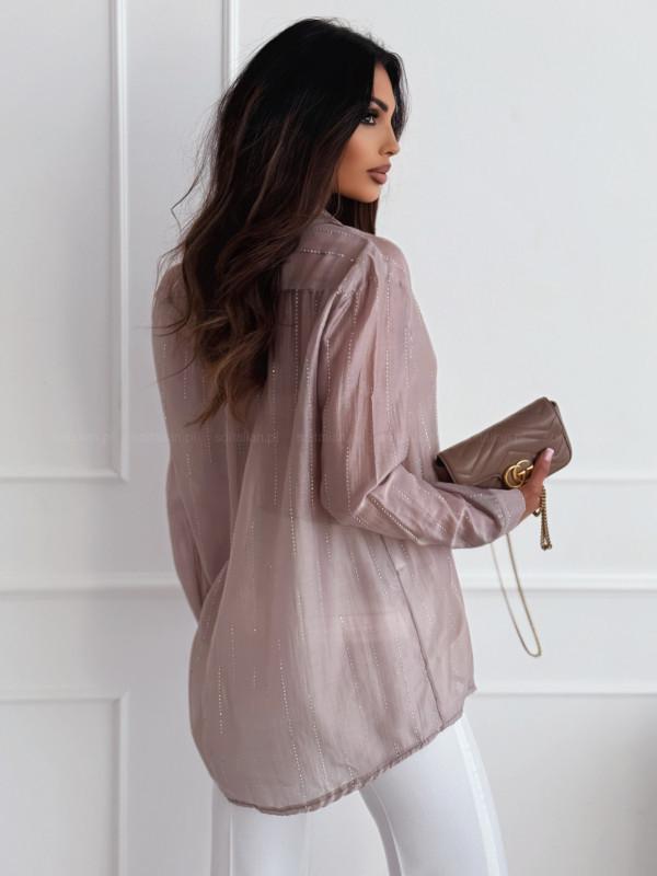 2025 Spring/Summer Simple Fashion Solid Color Long Sleeve Shirt with Stylish Drill Details