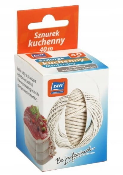 Baumwoll-Küchengarn, Fleischfaden, weiß, 40m