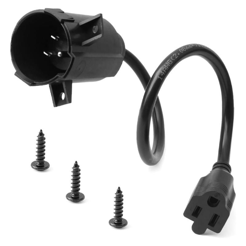 Golf Cart Charging Receptacle for Club Car Precedent 3 Pin Inlet 125V Replacement Port Assembly with Round Housing and Attached Lead Wire