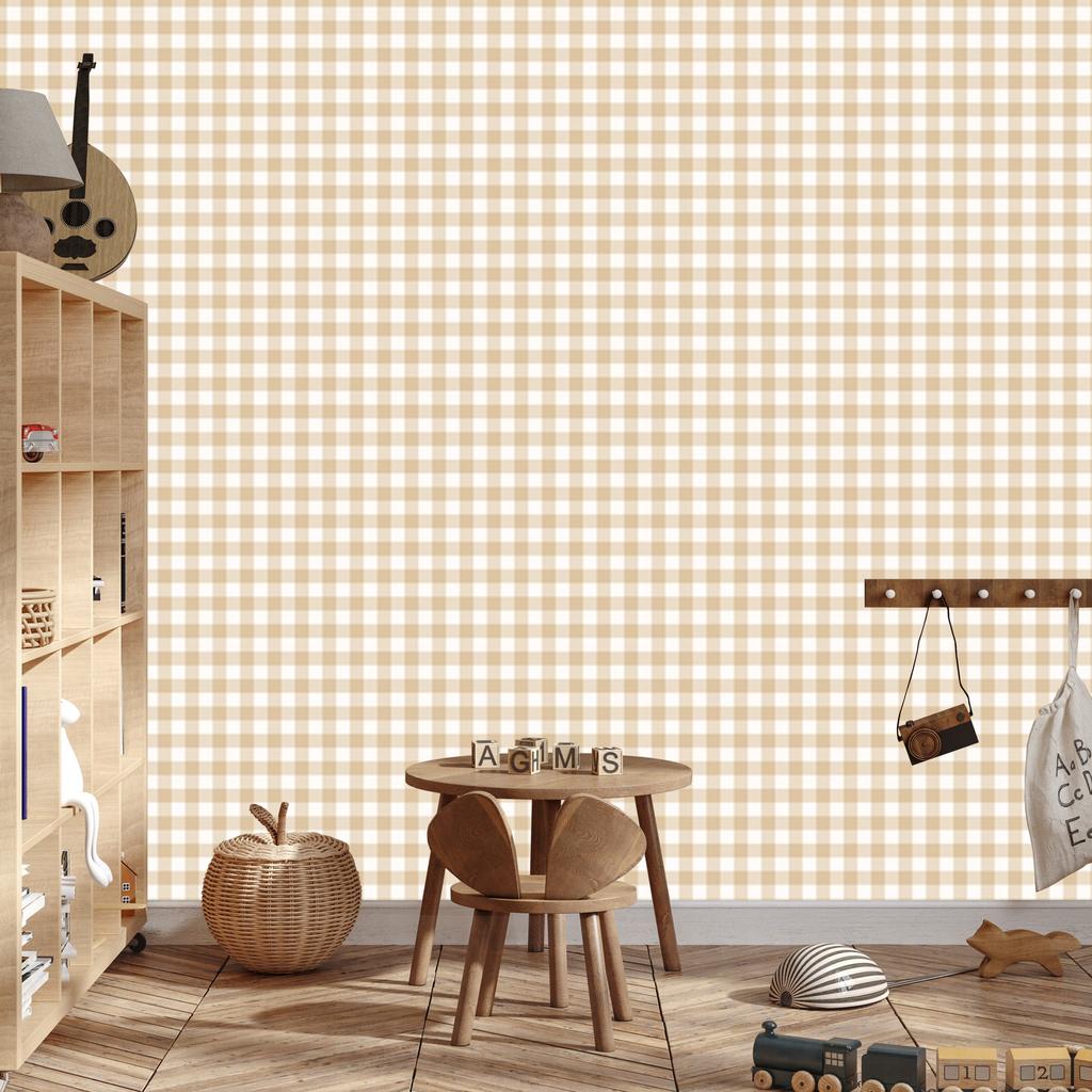 Wallpaper Fabric Pattern Cream, White and Beige for Living Room and Bedroom 50x1000