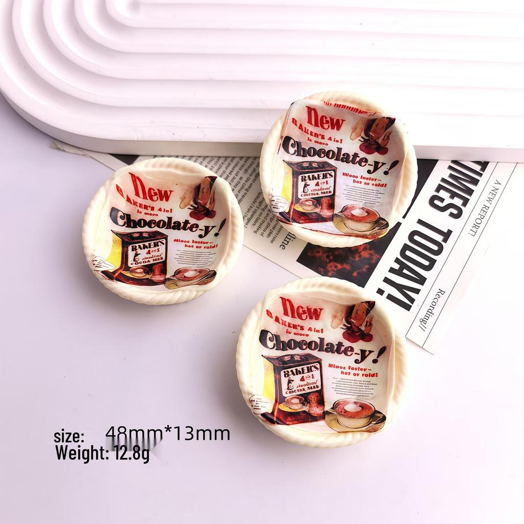 Creative DIY Resin Miniature Food and Newspaper Placemat Ornaments