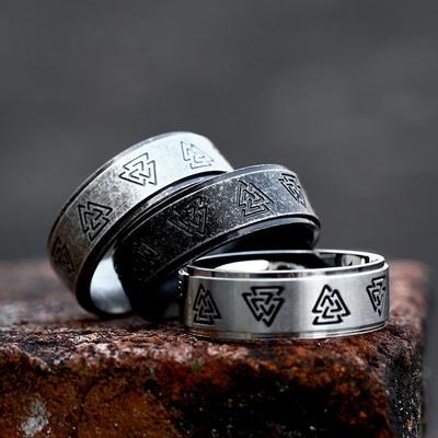 Vintage Nordic Dreieck Odin Valknut Ringe Für Männer Mode Edelstahl Viking Amulett Rune Ring Hochzeit Schmuck Geschenke