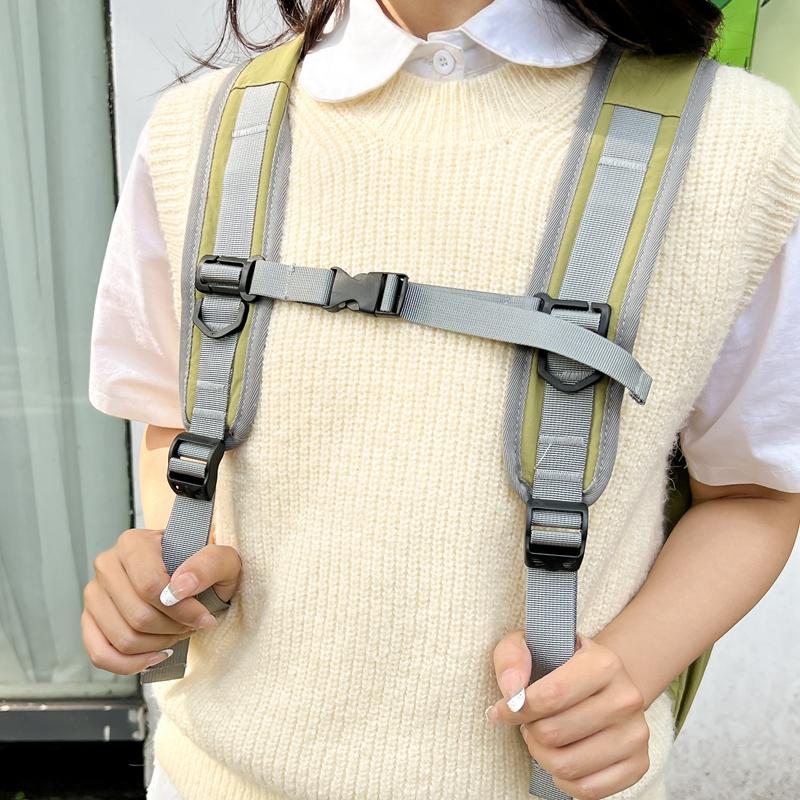 Student's Lightweight Schoolbag Drawstring Backpack Color Block Outdoor Sports Mountaineering Large Capacity Travel Bag