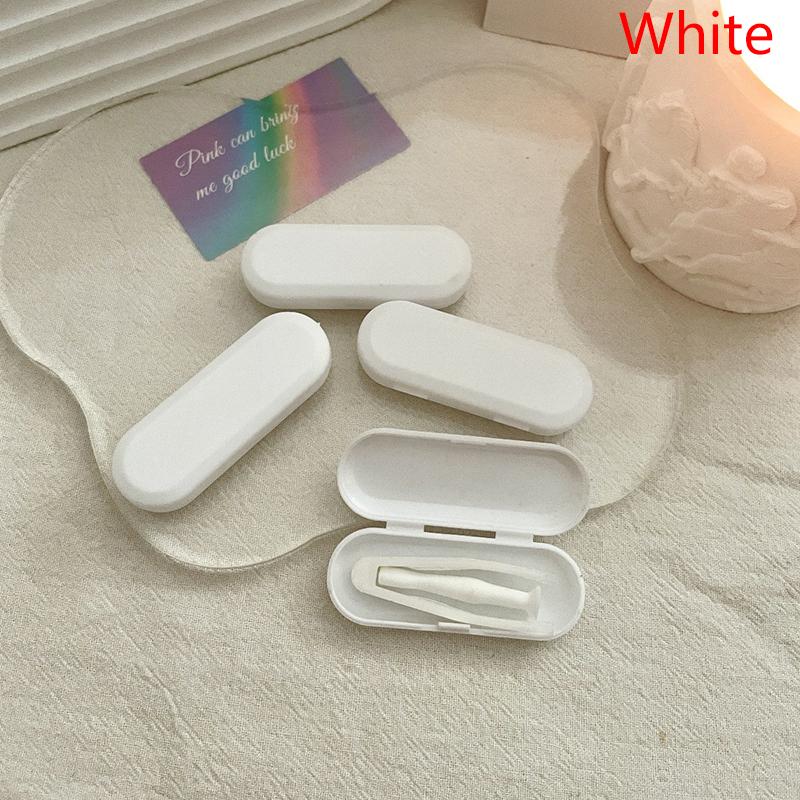 Tragbare Mini-Kontaktlinsenbox mit Spiegel Kunststoff-Kontaktlinsenbehälter Macaron-Farbe Linsenbox Pflegebox Reise Outdoor Zuhause Geschenk