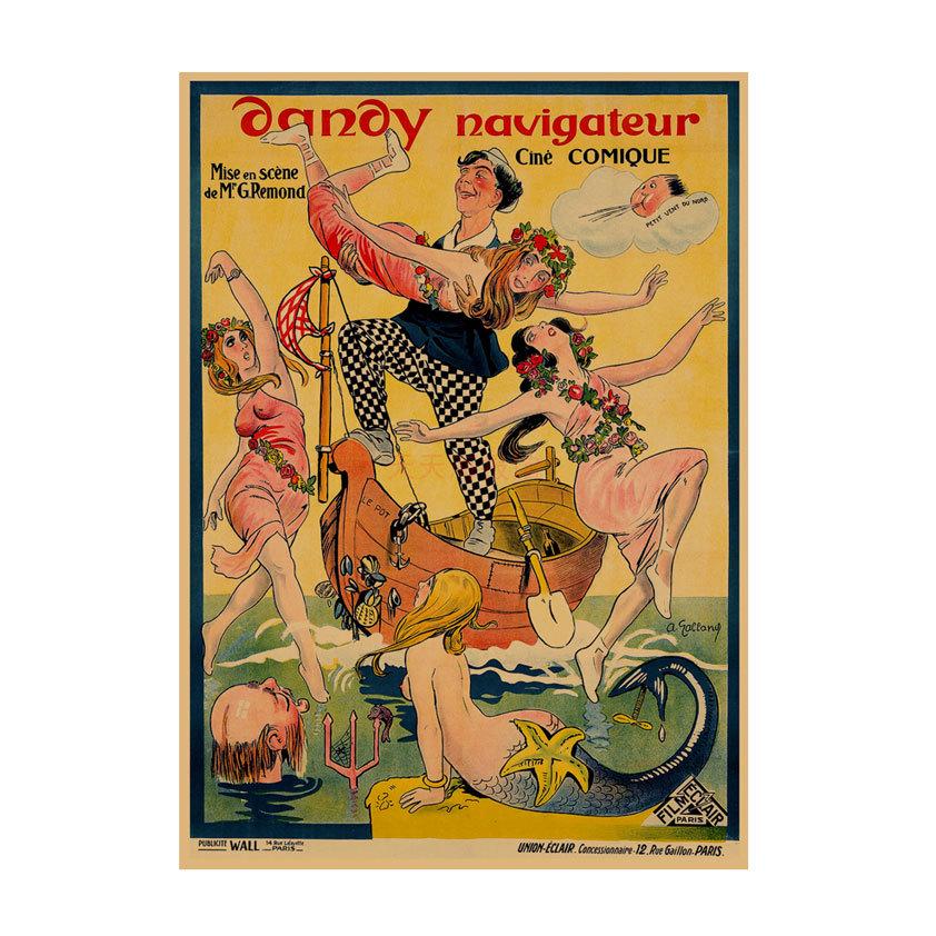 Retro Movie Illustration Poster for Bar, Cafe, or Dormitory Wall Decor