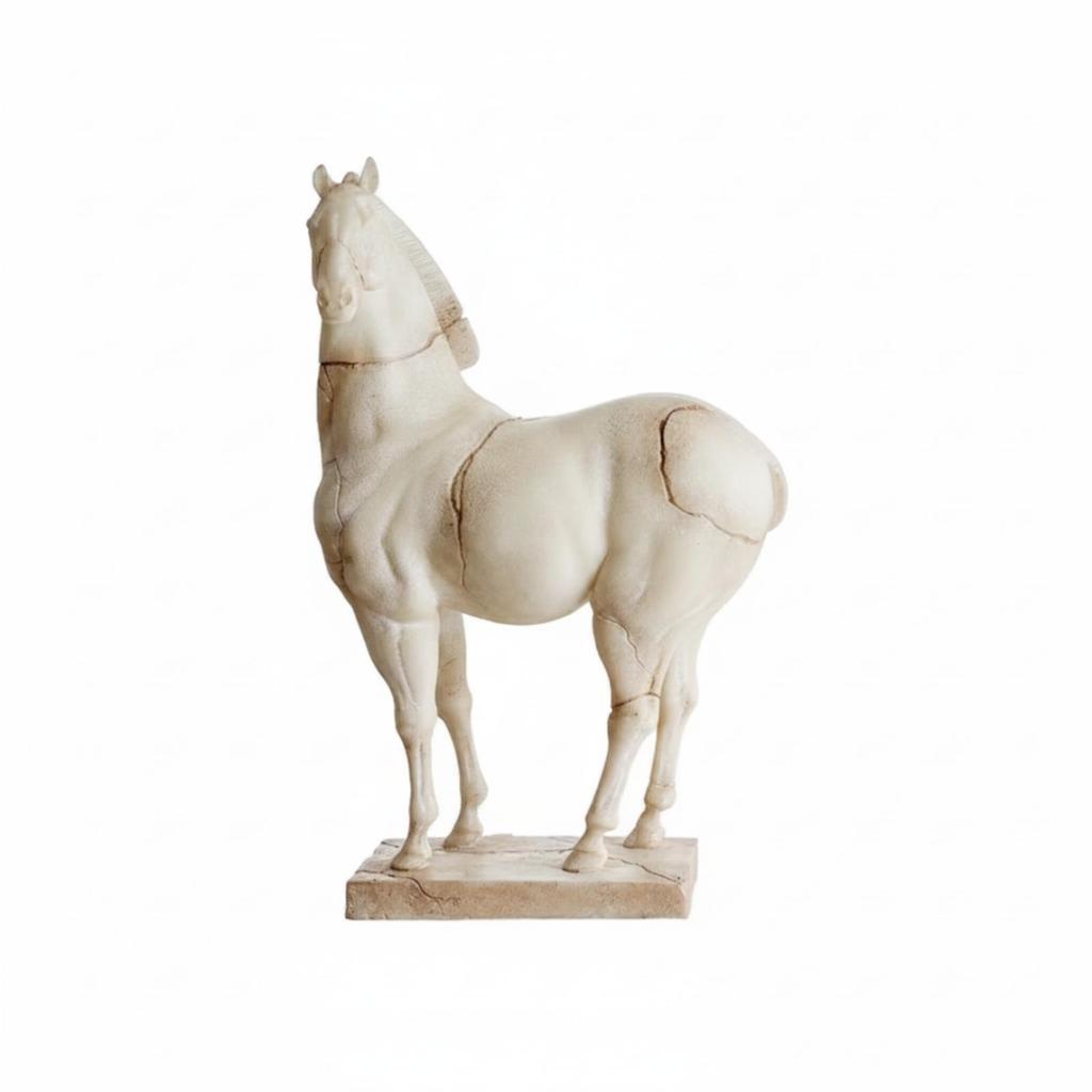 Horse Figurine with Base Tabletop Distressed for Office, Entryway