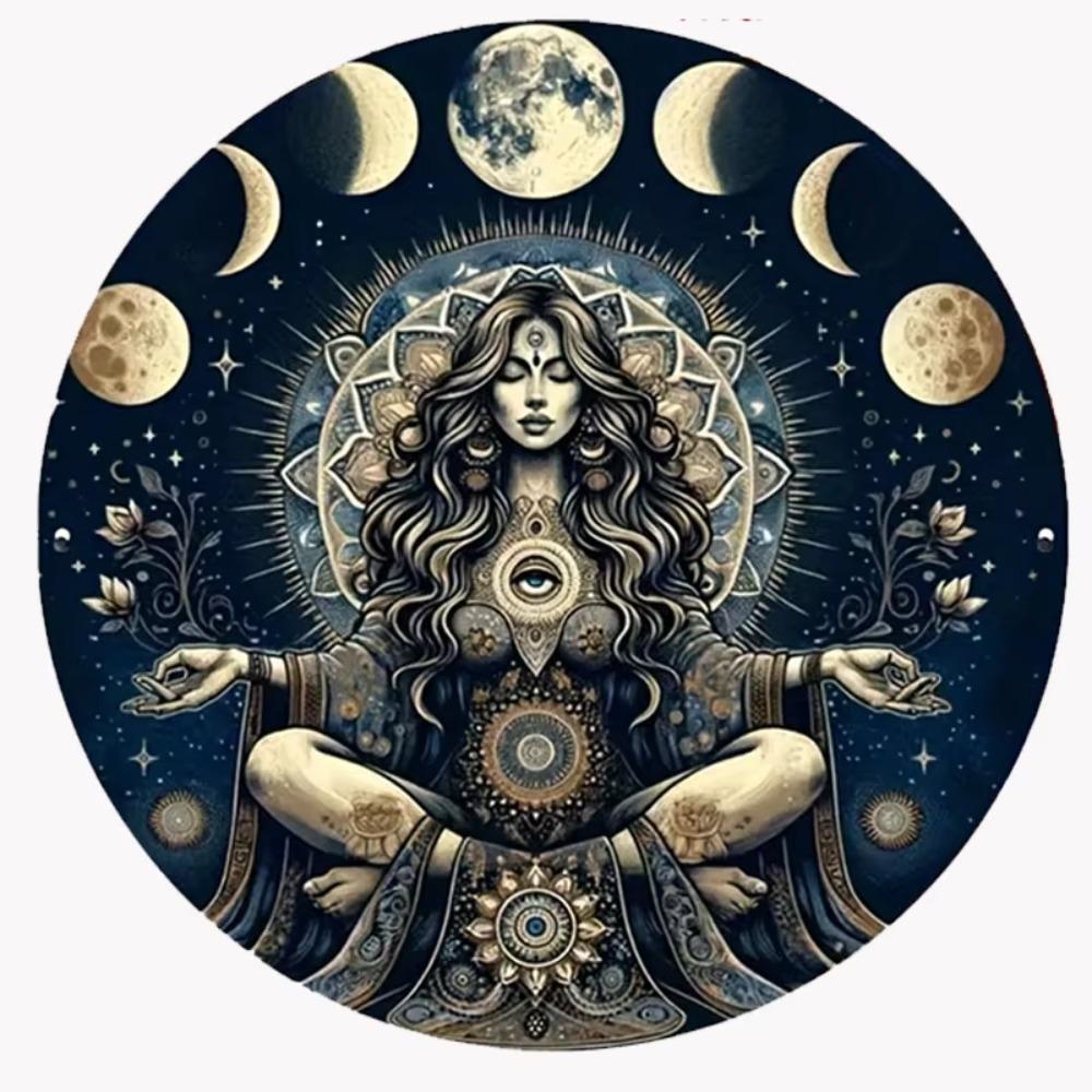 

Mystical Moon Phases and Female Figure Wall Art ,Home and Office Decor Women - Indoor/Outdoor Use 20x20cm белый