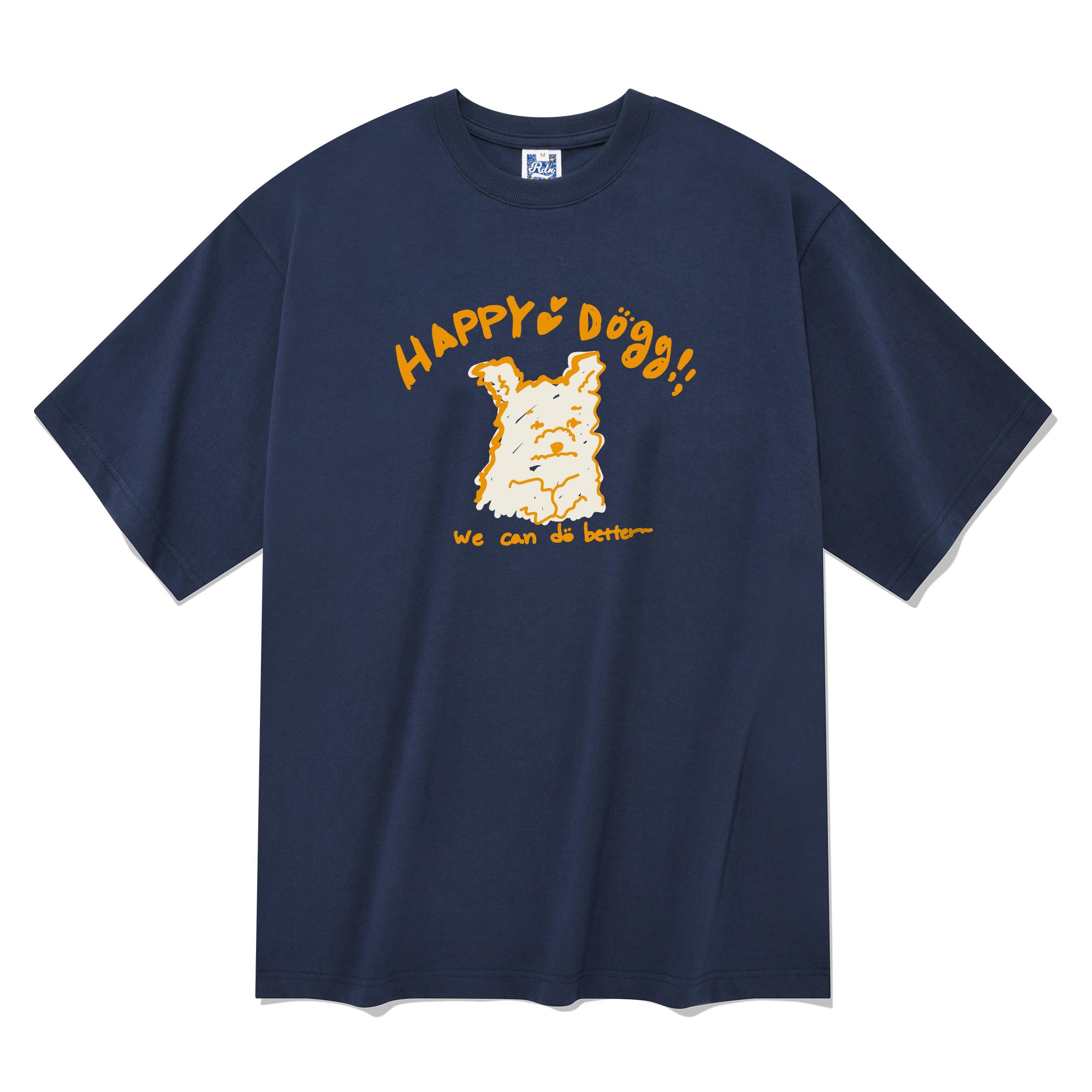 Radineo Happy Doggy Short Sleeve T-Shirt Navy Xl