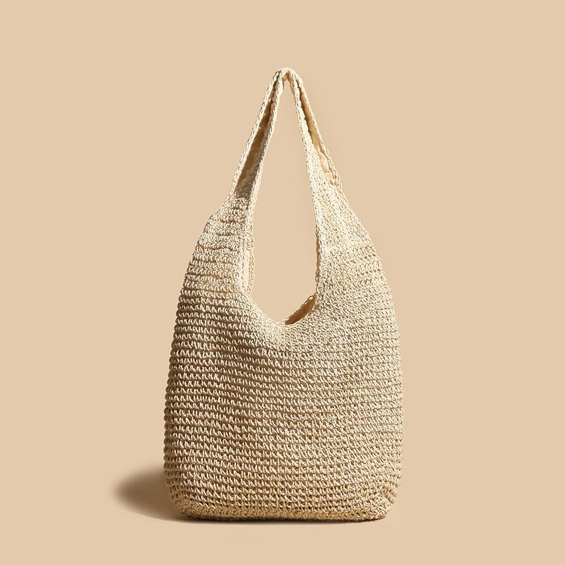 Yogodlns Weave Tote Bag Large Capacity Summer Beach Straw Handbag and Purse Female Bohemian Shoulder Bag for Women Ladies Travel Bag