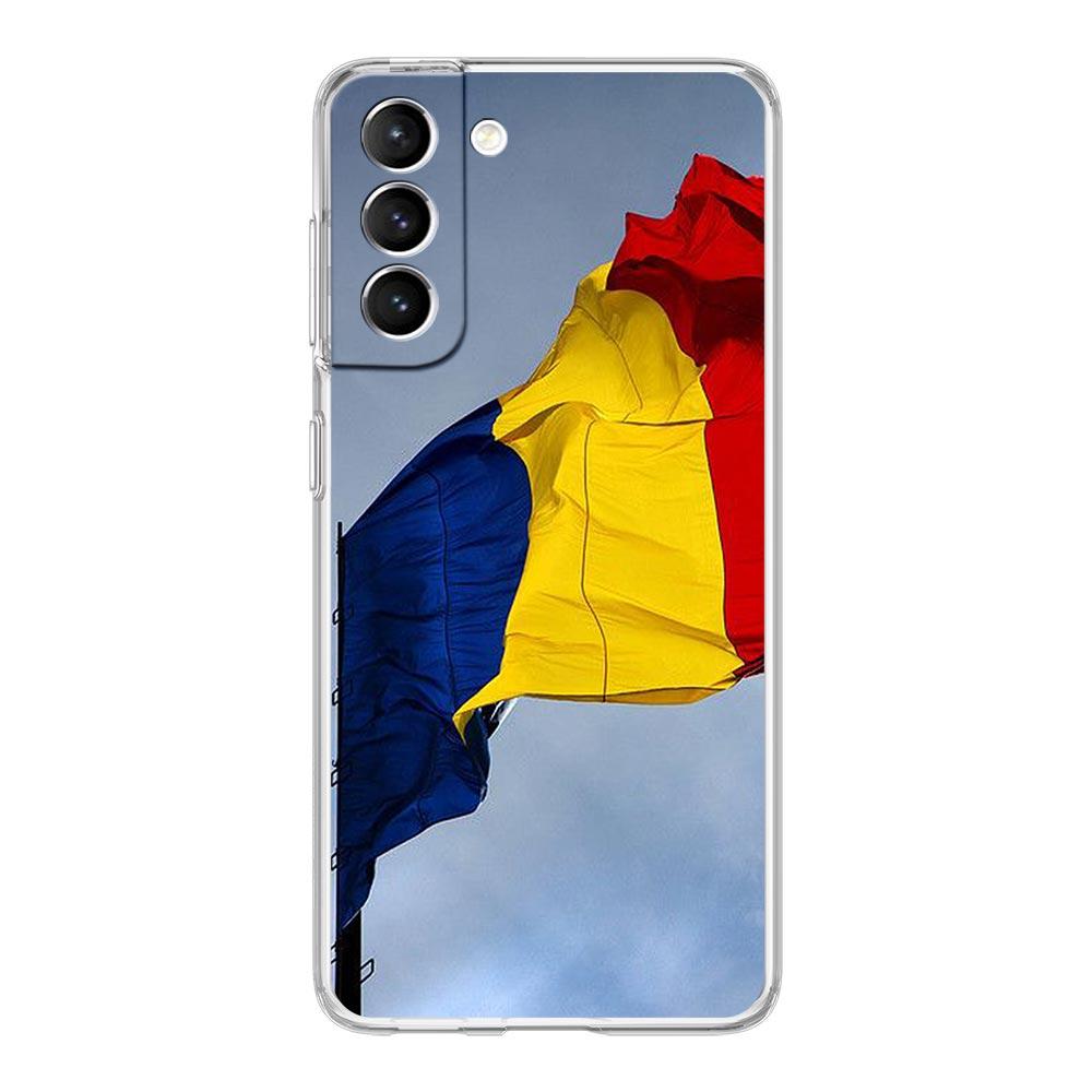 Phone Case For Samsung Galaxy S25 Edge S24 S23 FE S22 Ultra S20 S21 5G S10 Plus S10E Soft Clear Cover Romania Flag