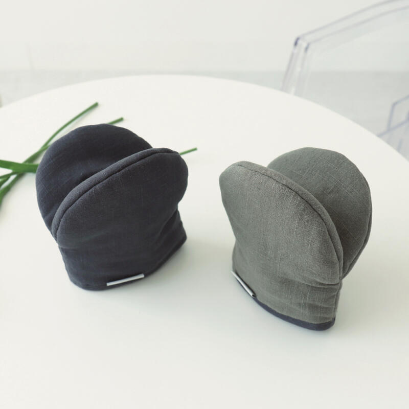 Lily Linen Kitchen Gloves Charcoal