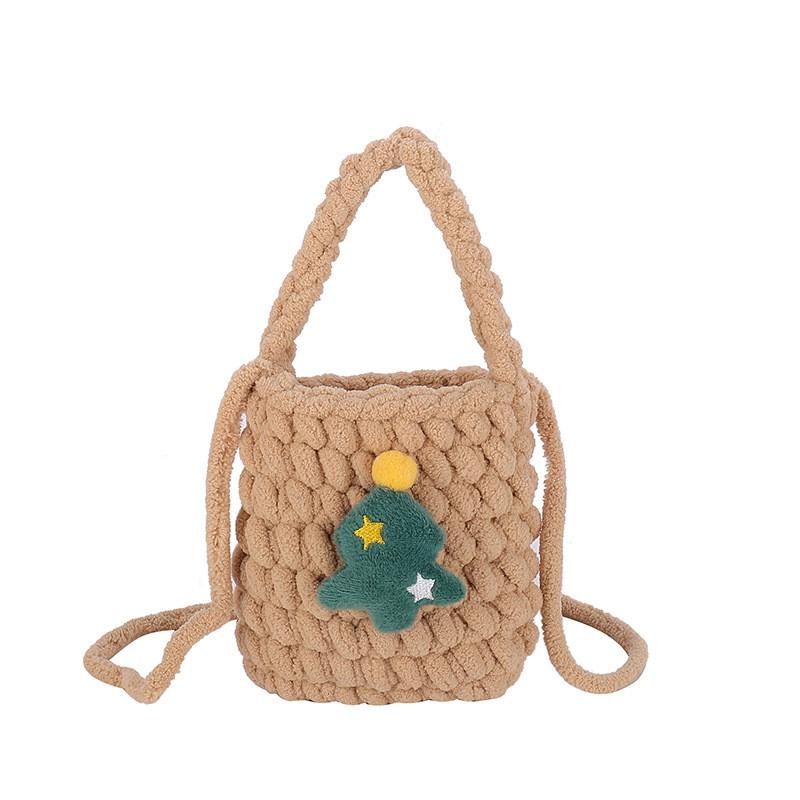 Очаровательная вязаная плюшевая сумка-кроссбоди с оленем для детей. Идеальный рождественский подарок для девочек.