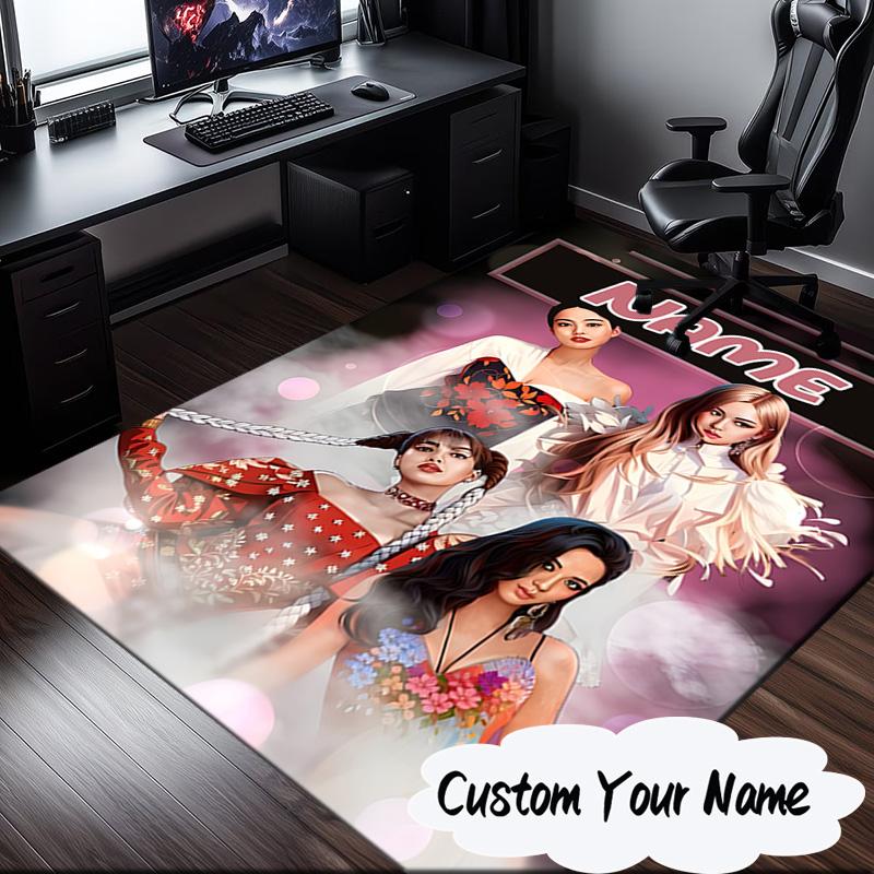 Custom Name Kpop Fantasy Models Carpet, Chair Rug,Area Rug for Office Bedroom living rooms bedroom, Doormat decor Christmas fan gifts