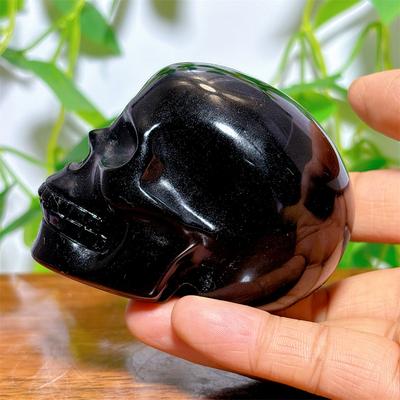 5cm Black Obsidian Skull, Festive Craft Ornament Ornaments