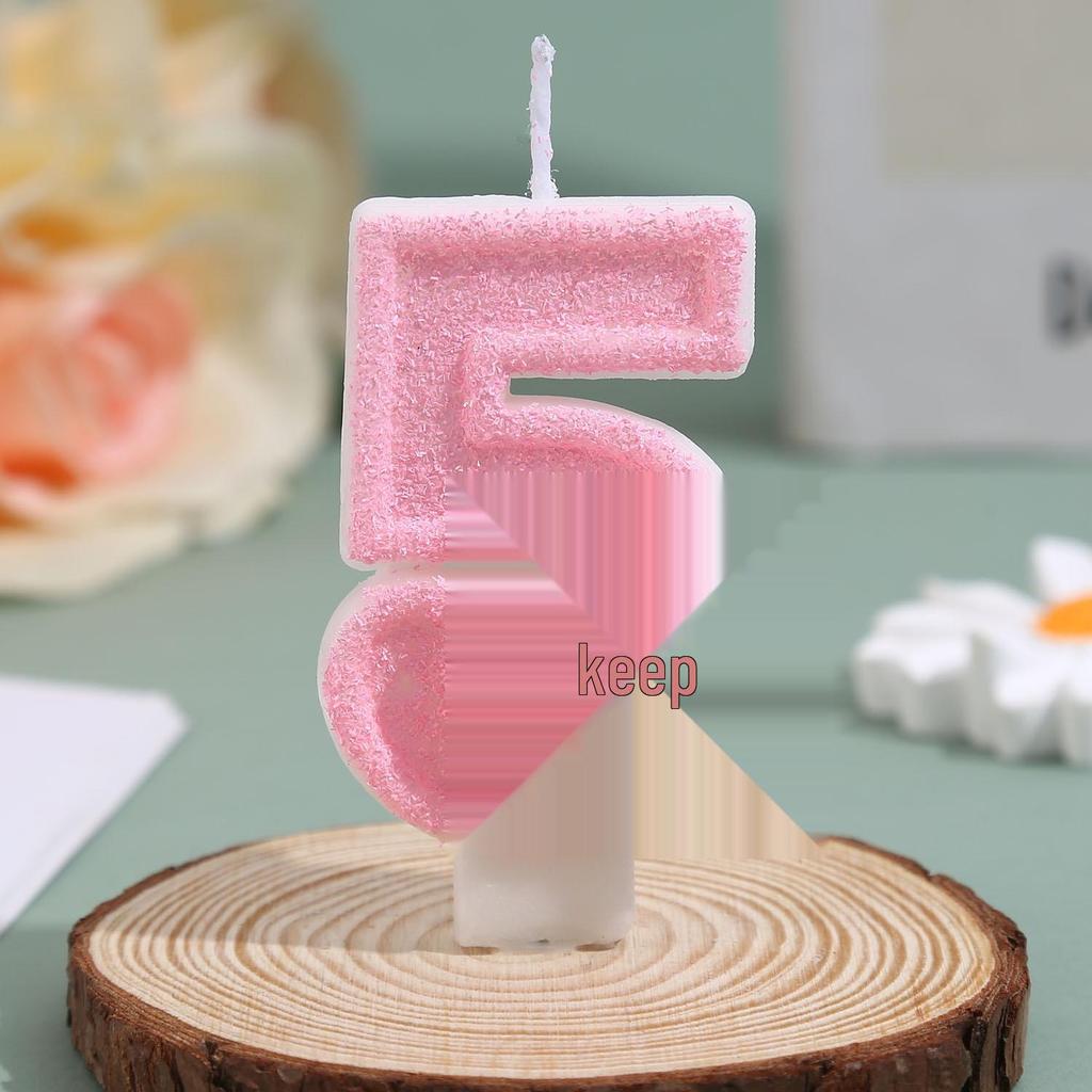 Pink Wax Birthday Number Candles with Transparent Bows – Creative DIY Art