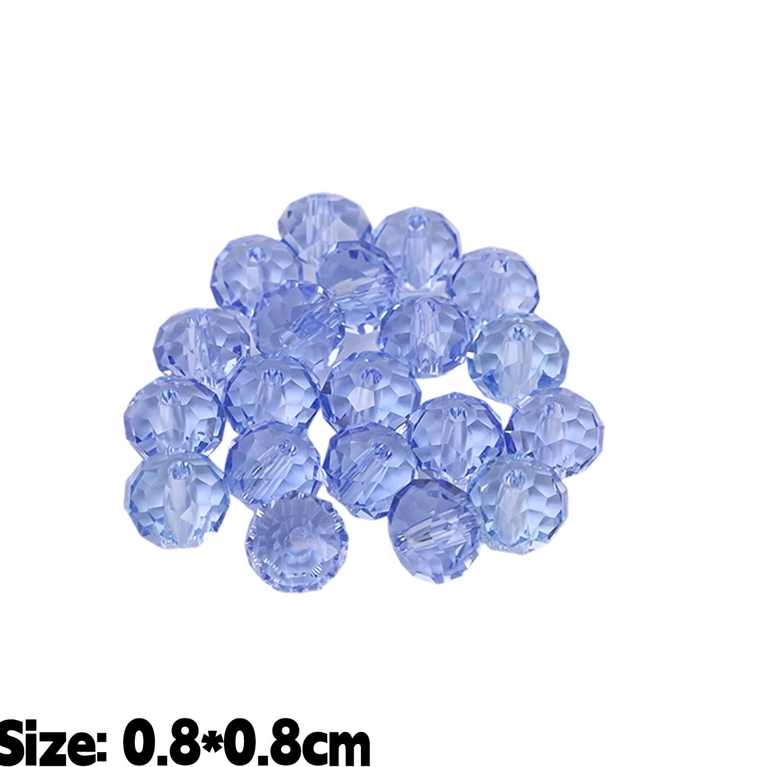 

100Pcs Fashion Round Crystal Glass Loose Beads Colorful Crystal Beads for Jewelry Making DIY Handmade Glass Beading Accessories 20pcs синій
