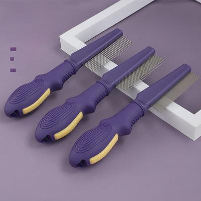 Pet Grooming Comb: Dual Needles for Floating Hair Removal & Knot Opening, Flea Comb for Cats & Dogs