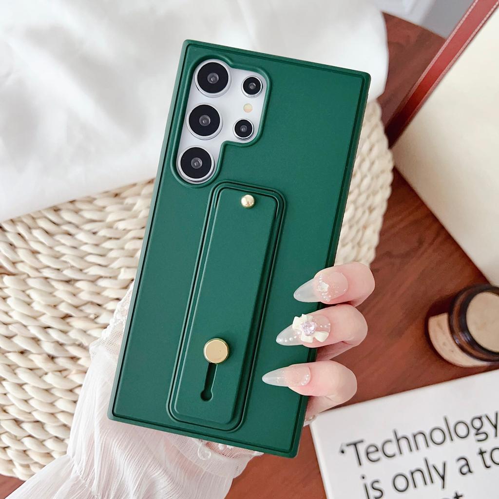 Suitable for Samsung S25ultra Mobile Phone Case S24 Bracket Mobile Phone Case S23 Wristband S22 Simple Silicone Men and Women
