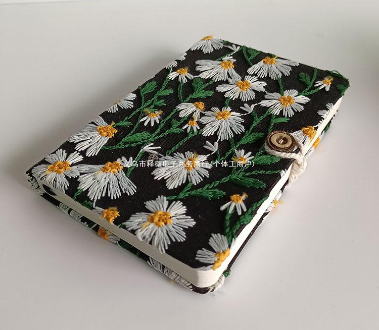 A6 Embroidery Cloth Notebook: Student Planner & Diary
