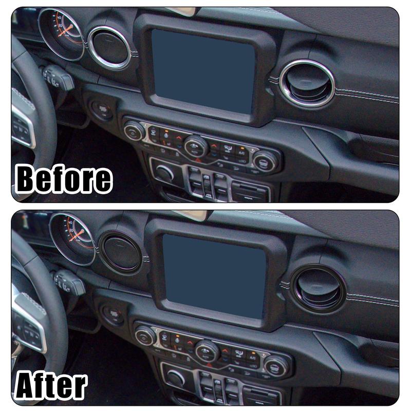 X Autohaux 4pcs Dashboard Air Conditioner Vent Ring for Jeep Wrangler JL 2018- Gladiator JT 20-21 Outlet Cover Trim Ring