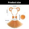 Cartoon Bear Ears Headband Bows Tie Mini Skirt Fashionable Soft Fabric Hair Accessory for Women and Kids