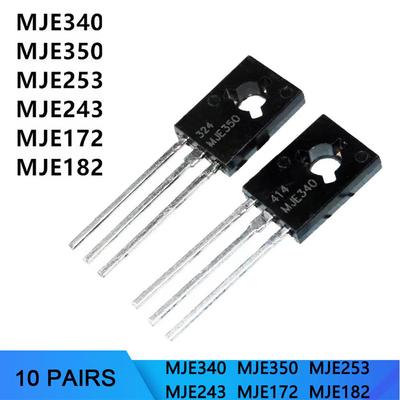 10 Pairs MJE340/MJE350 MJE253/MJE243 MJE172/MJE182 GENUINE Power Transistor TO-126 MJE340G + MJE350G MJE253G + MJE243G MJE172G + MJE182G 20PCS