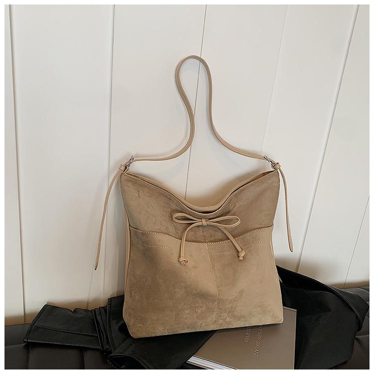 Fashion Faux Suede Solid Color Crossbody Bags 2026 High Quality Bow Decoration Bags Casual Versatile Sweet Women's Handbags