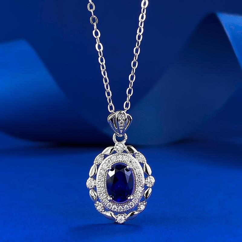 New S925 Silver Inlaid Full Flower European and American Popular Women s Necklace Wedding Jewelry