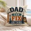 Fathers Day Dad Cushion Cover Natural Breathable Durable Linen Printed Decor Pillow Case Sofa Bedroom