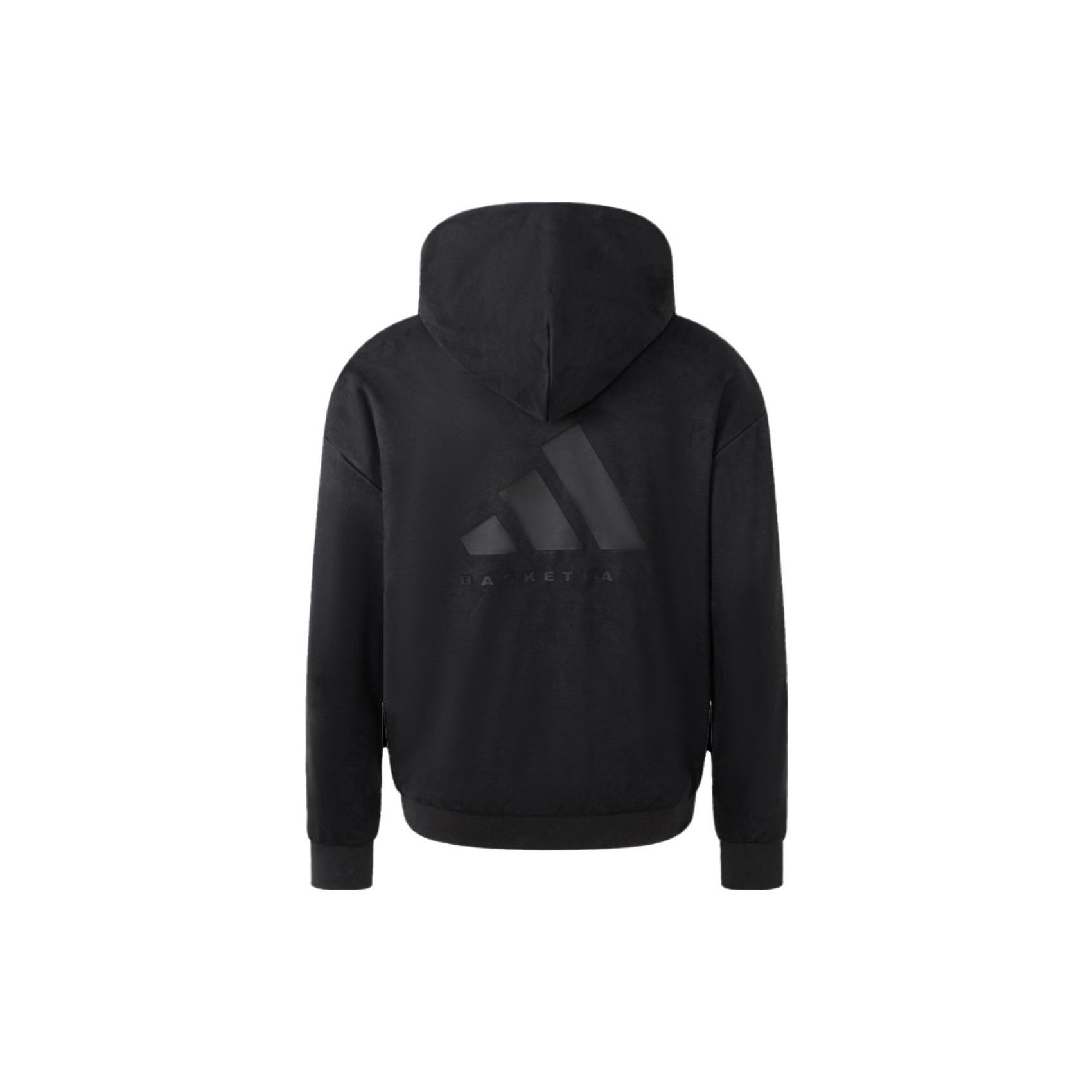adidas Basketball Sueded Hoodie  Grey  Men s IN7705 XXS