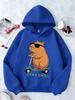 Sudadera con capucha infantil con estampado de dibujos animados de Kapibala, prenda versátil para otoño/invierno para niños y niñas, ropa deportiva.
