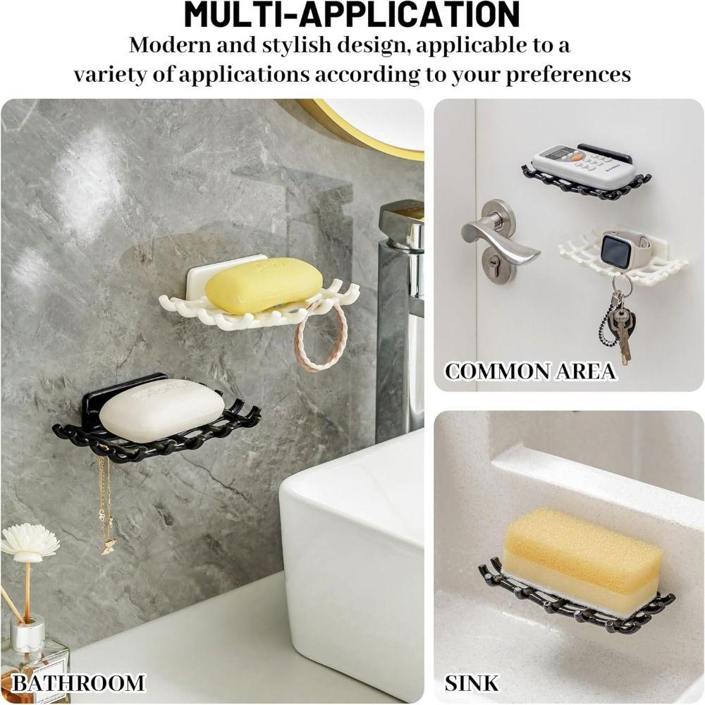 No Punching Soap Rack Shelf Wall Mounted Soap Holder Creative Wall Mounted Soap Box Bathroom Use