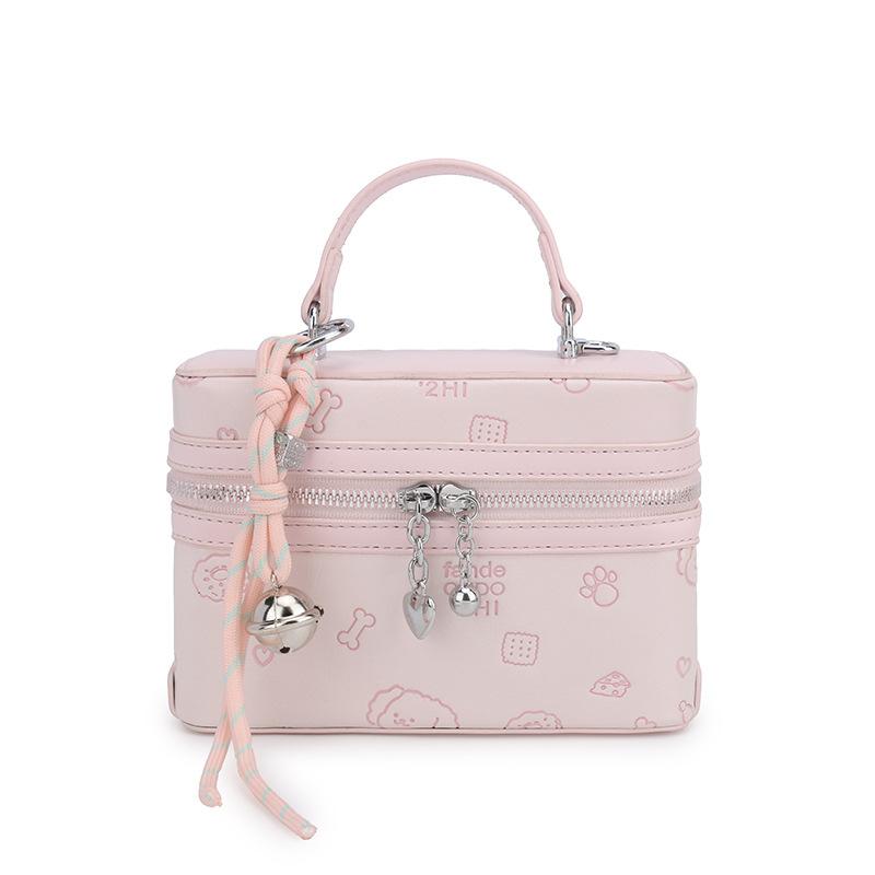 

Сумка-малышка интернет-знаменитости 2025 новая корейская версия модная контрастная маленькая квадратная сумка женская зарубежная универсальная на плечо сумка-коробка из искусственной кожи розовый