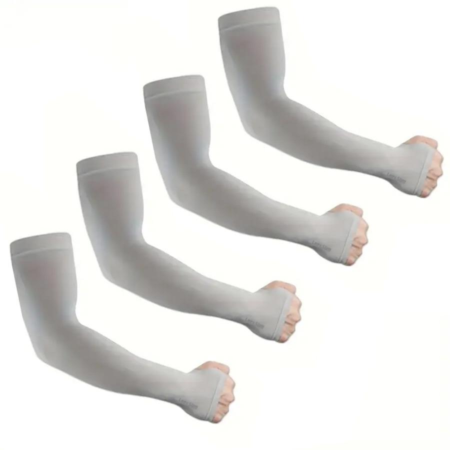 

4 Pairs Summer Ice Silk Sun Protection Ice Sleeve Unisex Fashion Outdoor Sports Cycling Driving Sun Protection Arm Sleeve 4 Pairs серый