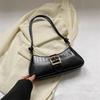 2023 Trendy White French Texture Underarm Handbag for Women - Solid Color Baguette Style