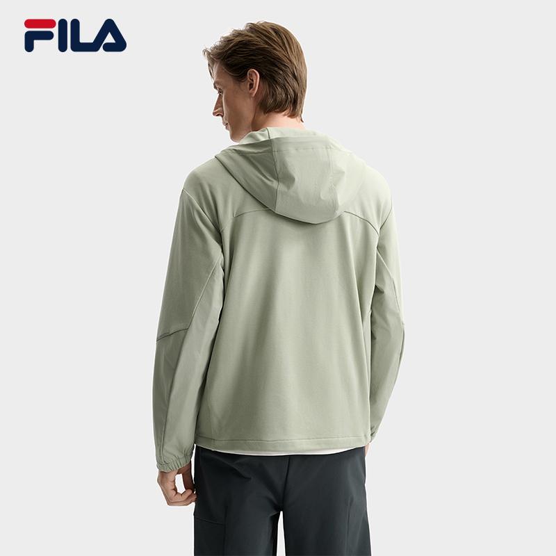 FILA White Fashionable Casual Loose Knit Hoodie Men Tops F11M543505FKK