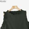ZANZEA Women Casual Round Neck Solid Color Summer Sleeveless Tank Tops